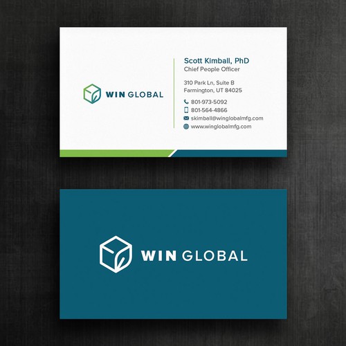 WIN Global Business Card Design Diseño de Felix SH