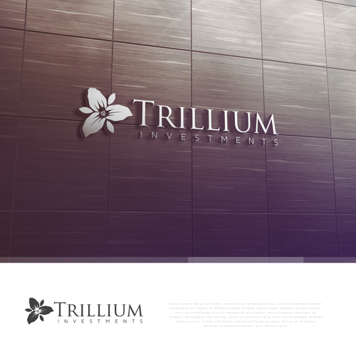 Design a sophisticated trillium flower logo for an asset management company Design by Michael San Diego CA