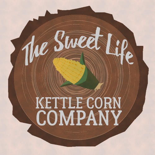Design a logo for a kettle corn business using bold, rustic, colorful