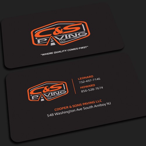 We are an asphalt paving company  card with character, style, stands out from everyone nothing bland no white ,add stuff Design von CurveSky™ ☑️