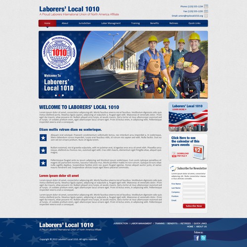 Create the next website design for Laborers Local 1010 Réalisé par Googa