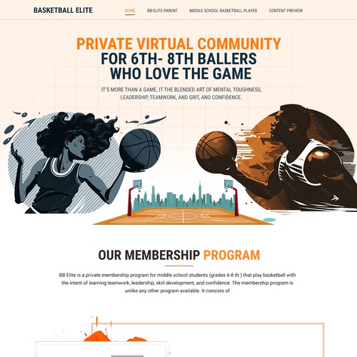 Designs | Unique Basketball Website - for middle school ballers | Web ...