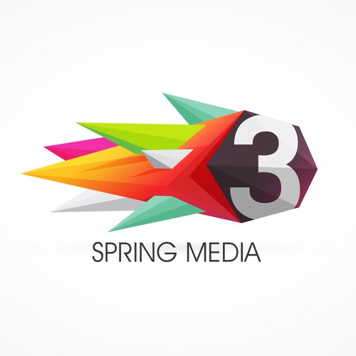 Three Spring Media logo rebrand Design by TheElevens 11.11