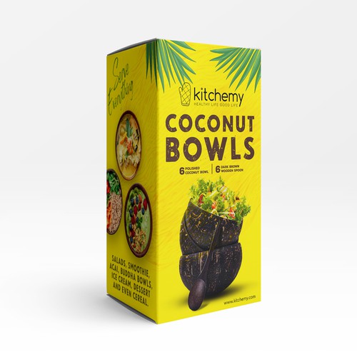 Coconut Bowls - Box Packaging Design Design by Greyphic