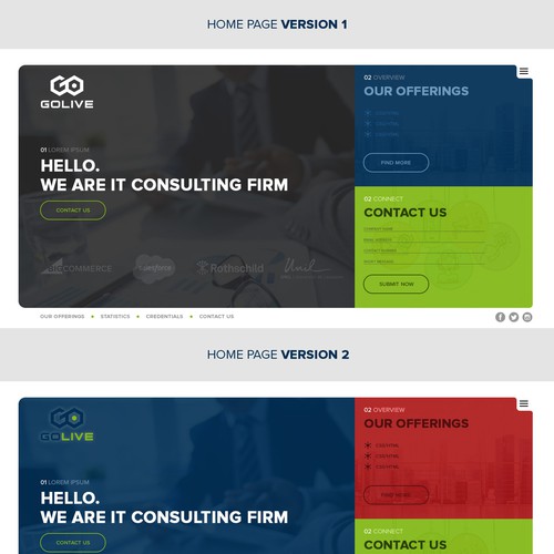 Proposta di design per un contest della categoria Design di sito web realizzata da Design Monsters
