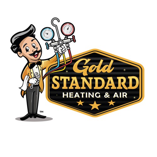 Powerful and Charming Character logo for an Heating and Air Company Design by Bezzot!design