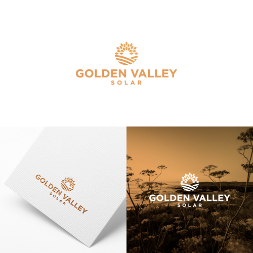 Create a warm, inspiring, clear logo for Golden Valley Solar Design by MediaholicsSTU