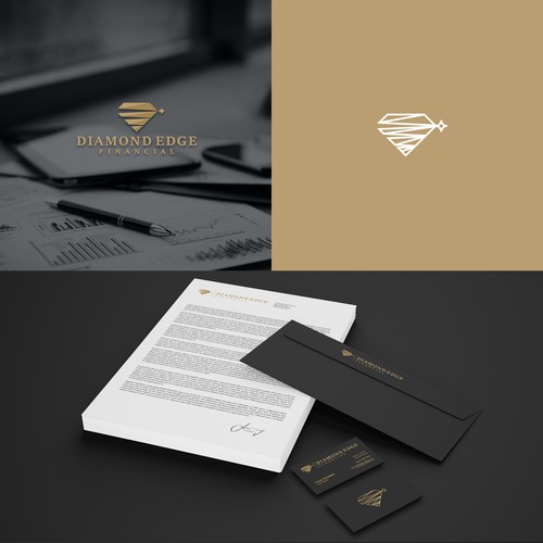 Create an elegant, understated luxury logo for Diamond Edge Financial Design by stevanga