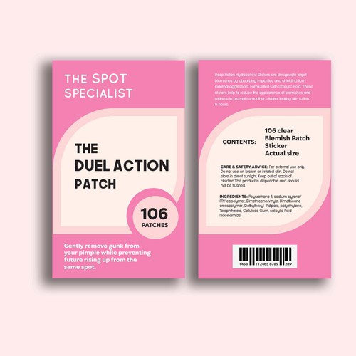Pimple Patch PACKAGING to appeal to FEMALE BEAUTY user Design by 04kk graphics