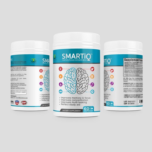 Brain Supplement Label Design Design réalisé par DesignSBS