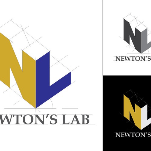 Vintage logo for Newton's Lab Design by steste