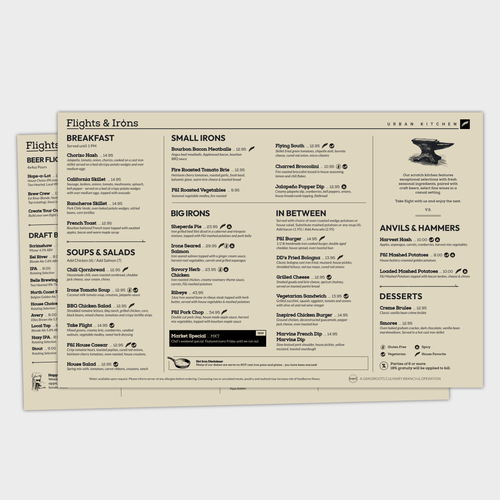 Refresh Menu Design for Local Wood Fired Kitchen Design by Federico Mohnen