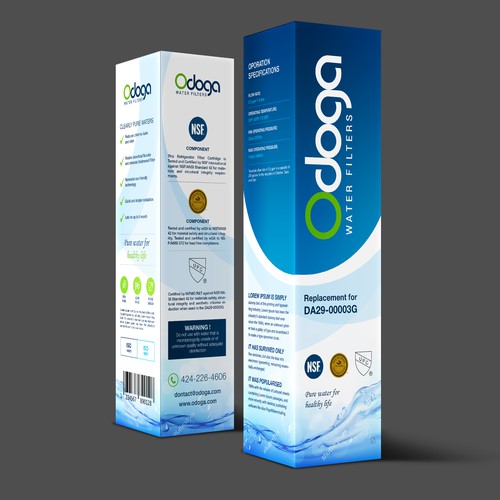 Looking for modern & luxurious redesign of water filter packaging Design by UniqueHub