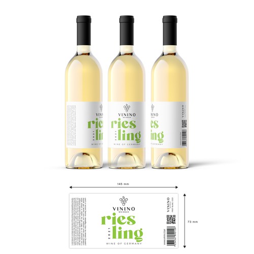 Modern label design for a house wine in a wine bar called VININO Design by Shark1@