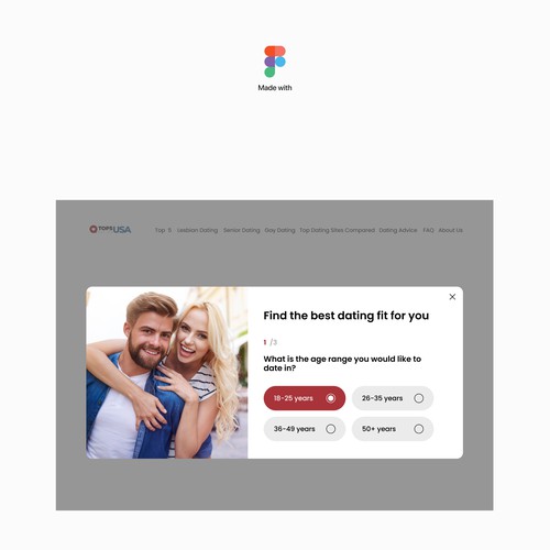 Engaging quiz feature design for product comparison website Design by DezainHub