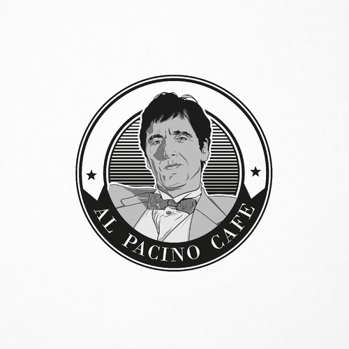 Logo for a high end Italian coffee shop with an Al Pacino theme. Diseño de Sanoja DSG