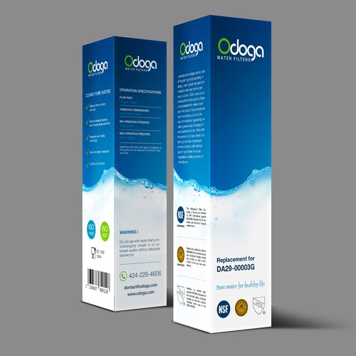 Looking for modern & luxurious redesign of water filter packaging Design by UniqueHub