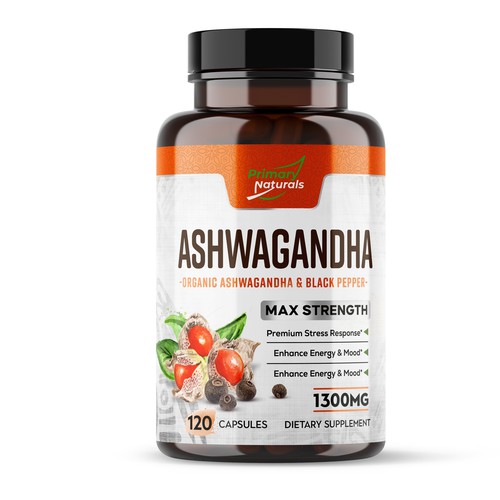 Primary Naturals Needs a Supplement Label Designed - Ashwagandha Design réalisé par ✝DeSiGnEr✝JOHN