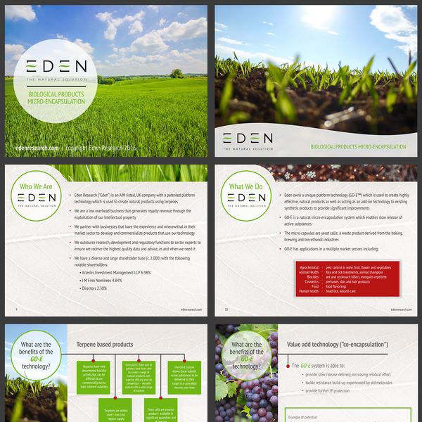 An automated template for a company specialized in environmentally friendly technologies