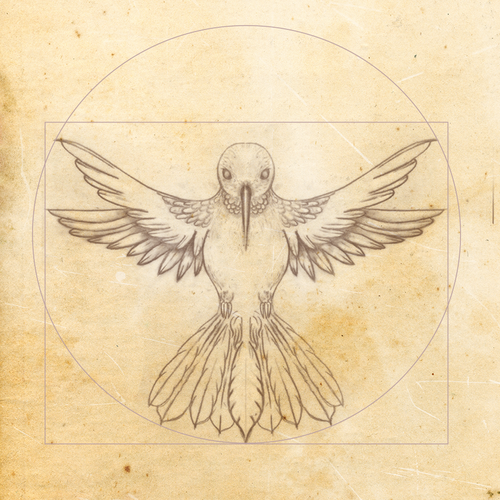 Leonardo da Vinci - Hummingbird Drawing Design von JOHNN L. JONES