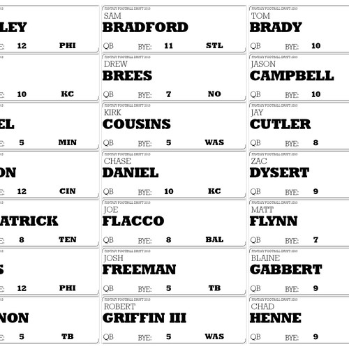 Fantasy Football: Draft Boards + Player Labels