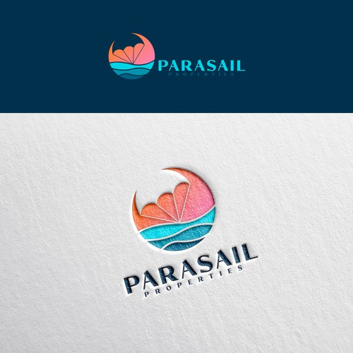 Looking for a warm, friendly logo that is bright and reminiscent of parasailing in Florida. Design by klompica