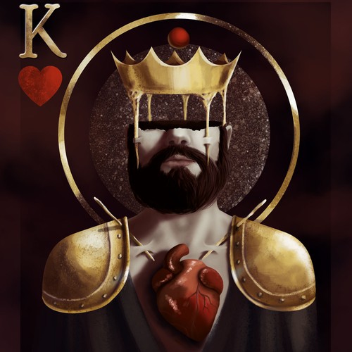 We want your artistic take on the King of Hearts playing card Design by C!N
