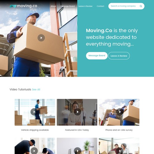 web page for moving related website Design by Webwooter™