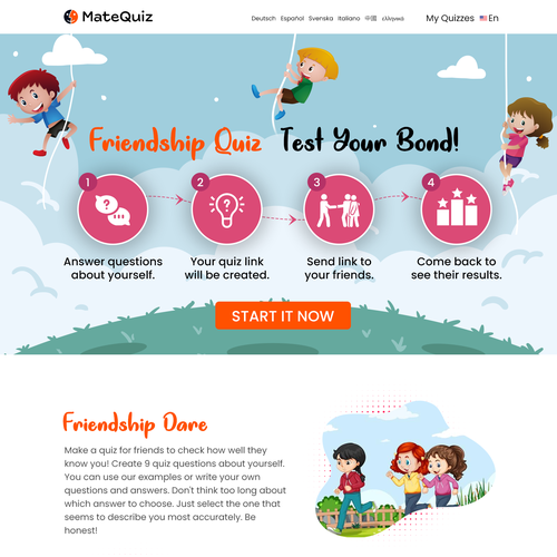 Redesign of a very popular quiz site (MateQuiz.com) Diseño de Technology Wisdom