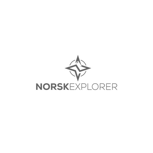 "norsk explorer" minimal nordic design for adventure travel Ontwerp door logosapiens™