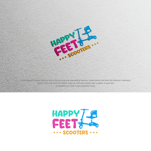 Fun, bright colored, modern logo for theme park scooter rental Design by StudioJack