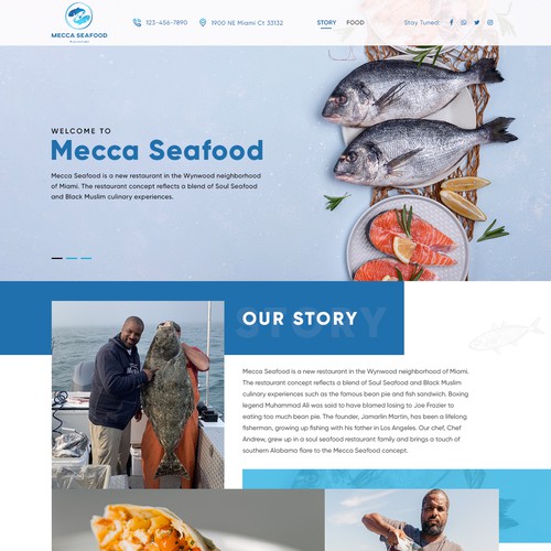 Miami Soul Seafood Restaurant Concept 1 Page Only Design von Sai Design *