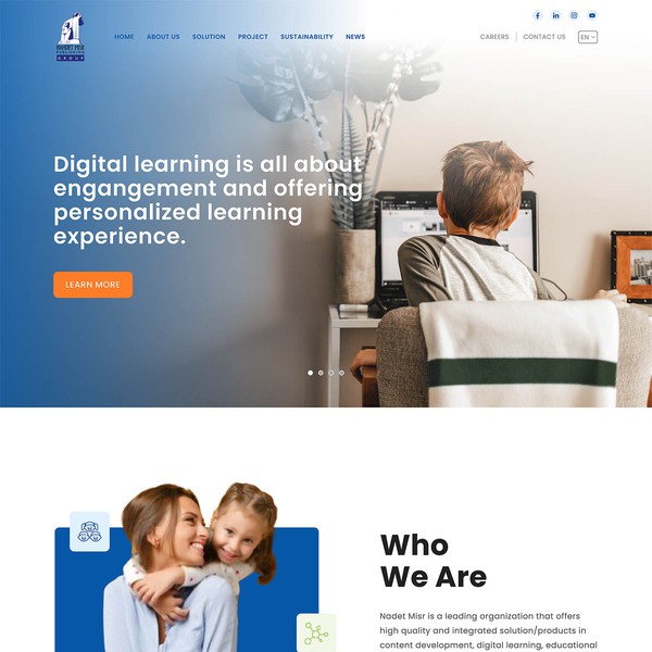 Design by DPS™ titled "Nahdet Misr Group (NMG) Landing page design"