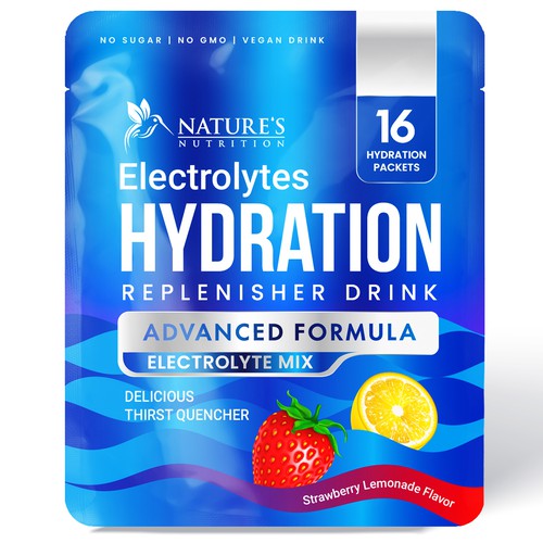 Refreshing Hydration Electrolytes Design Needed for Nature's Nutrition Design by Davi Giolo ★