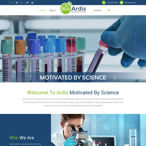 Vibrant website design for biotech Design by RWI⚡