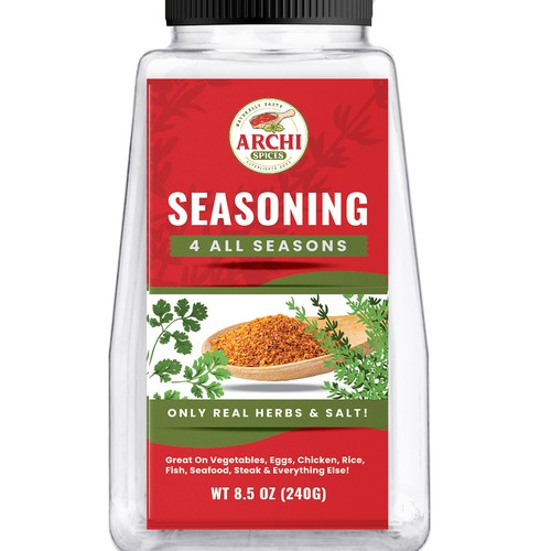 We need a modern eye catching label for a premium seasoning brand Design by Jena-288