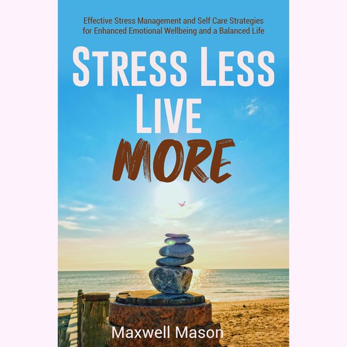 Book cover design to appeal to busy people who want to find a way to deal with stress. Design by MS_99