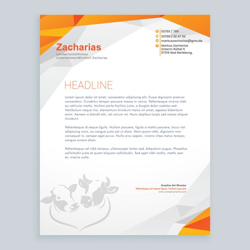 Design We need  letterhead design for our agricultural farm with production and sale of regional products por Raazaaftab