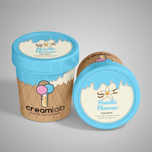 Ice Cream Tub Design for Funky London Brand | Product packaging contest