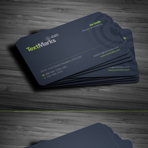 Create new business cards for text message provider Design by Advero