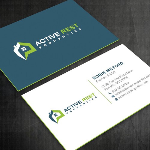 Modern Business Cards for Active Rest Properties Design by Felix SH