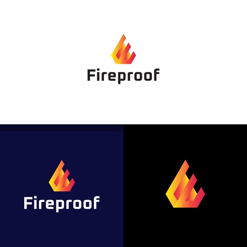 isometric fire logo Design by Orbit Design Bureau