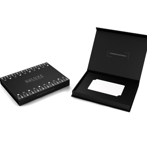 Design a box for all LUXE members cards. This card is recieved and used by all Luxe members. Design by buds78