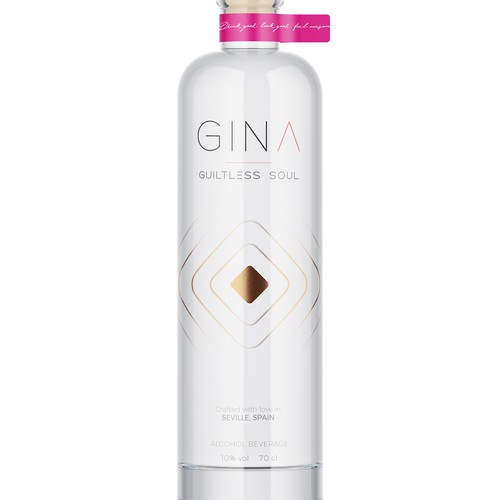 GINA - Low alcohol & calories gin Design by Shark1@