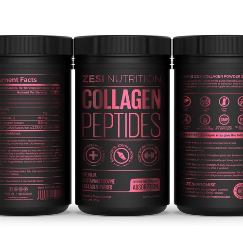 Design an attention grabbing, modern label for our collagen supplement Diseño de Imee008