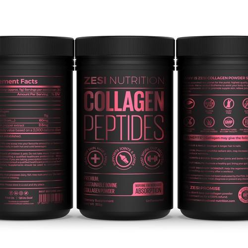 Design an attention grabbing, modern label for our collagen supplement Design by Imee008