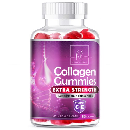 Hello Lovely needs a Collagen Gummies product label Diseño de agooshe