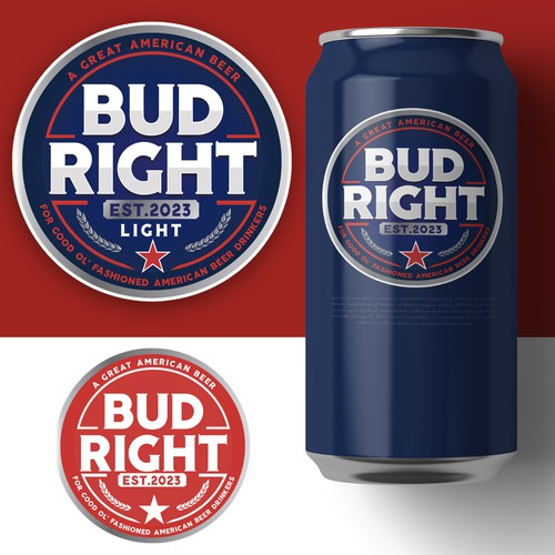 Bud Right.  The great new American Beer for good ol' fashioned American beer drinkers. Design by Sebastiano"