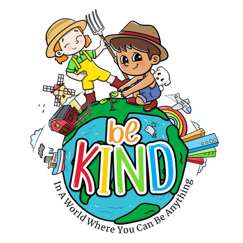 BE KIND Colorful Kids T-shirt Design Design by mr.babyblue