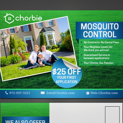 Chorbie Mosquito Control Postcard Design by FalahStudio